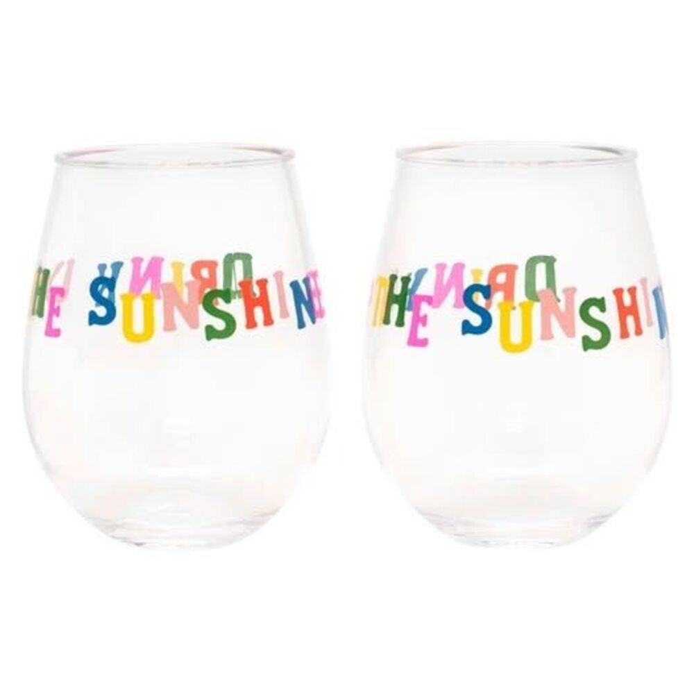NWT Ban.do Set of Acrylic Wine Glasses